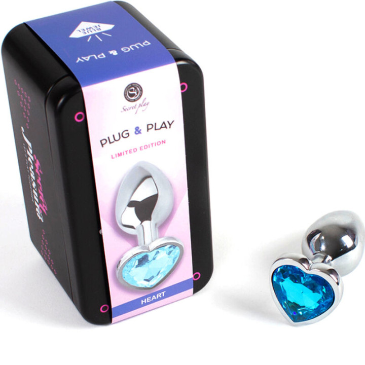 Secretplay - Tappo in Metallo Cuore Blu Taglia Piccolo 7 cm