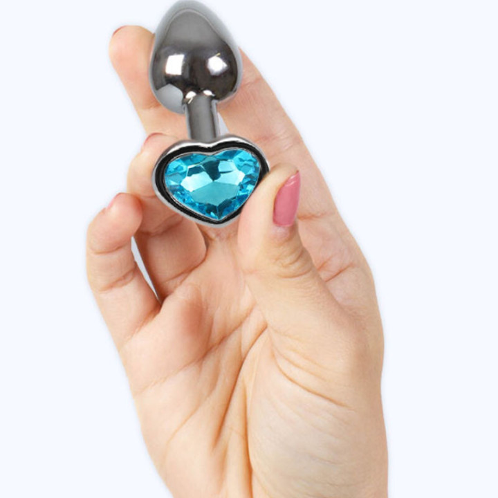 Secretplay - Metal Butt Plug Blue Heart Small Size 7 cm