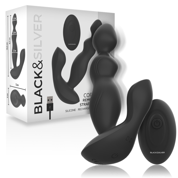 Black&Silver - Cora Anal Plug Silikon Fernbedienung