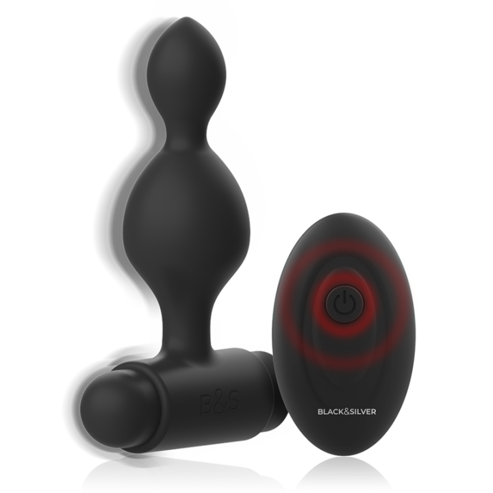 Black&Silver - Telecomando Telecomando Con Plug Anale in Silicone Piccolo Tucker