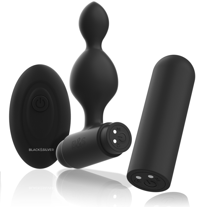 Black&Silver - Tucker Pequeño Plug Anal Silicona Control Remoto