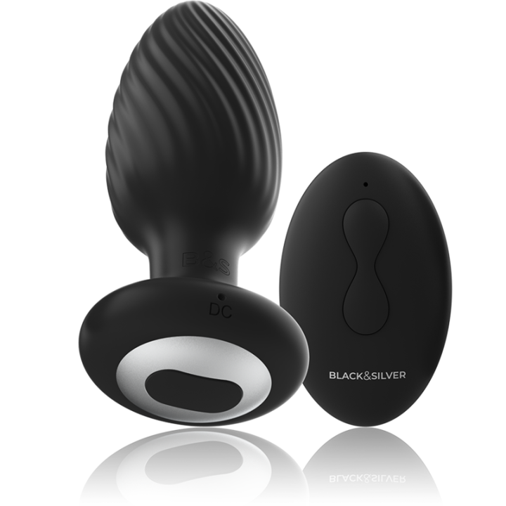 Black&Silver - Wells Plug Silikon Anal Rotator Fernbedienung
