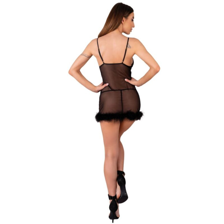 Livco Corsetti Fashion - Conjunto Zerunam Babydoll + Tanga Preta