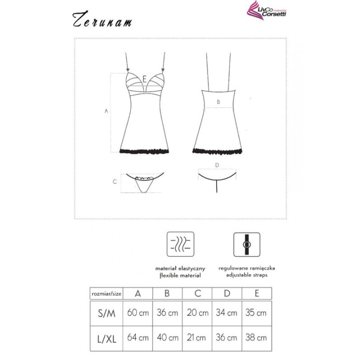 Livco Corsetti Fashion - Ensemble Zerunam Babydoll + String Noir