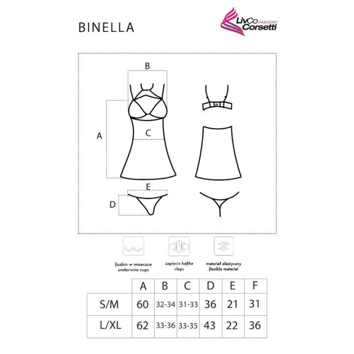 Livco Corsetti Fashion - Conjunto Binella Babydoll + Tanga Preto