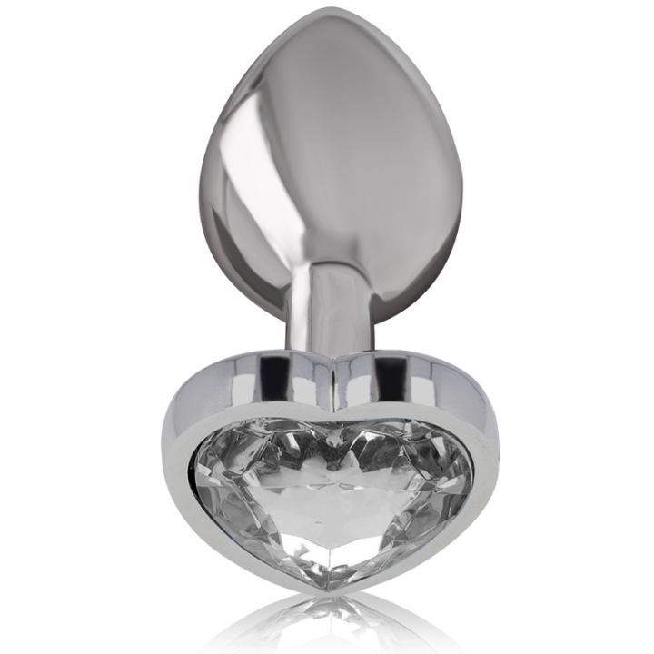 Intense - Aluminum Metal Anal Plug White Heart Size m