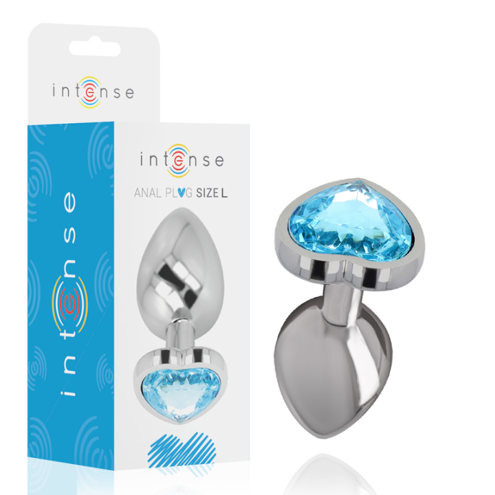 Intense - Plug Anal Métal Aluminium Coeur Bleu Taille l
