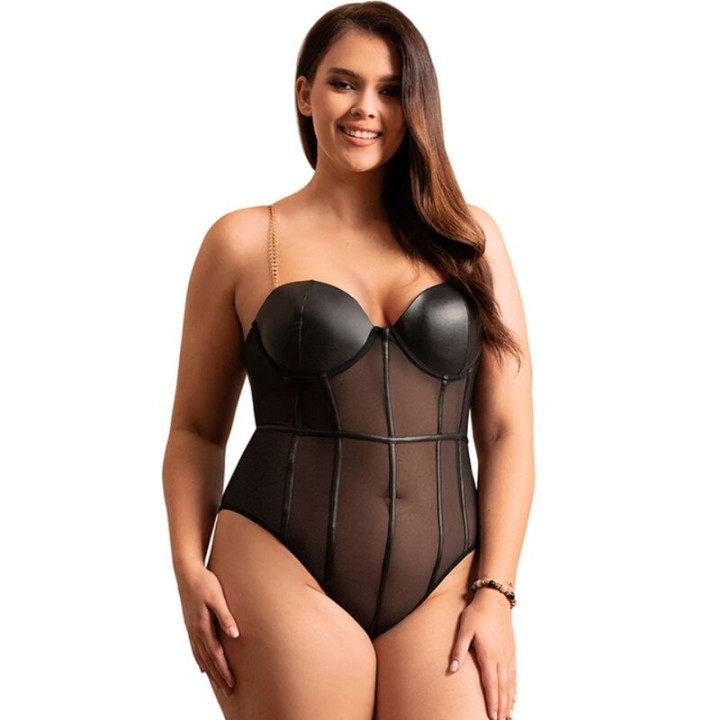 Subblime - Body Con Bretelle a Catena Nera l/xl