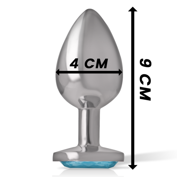 Intense - Plug Anale in Metallo Alluminio Cuore Blu Taglia l