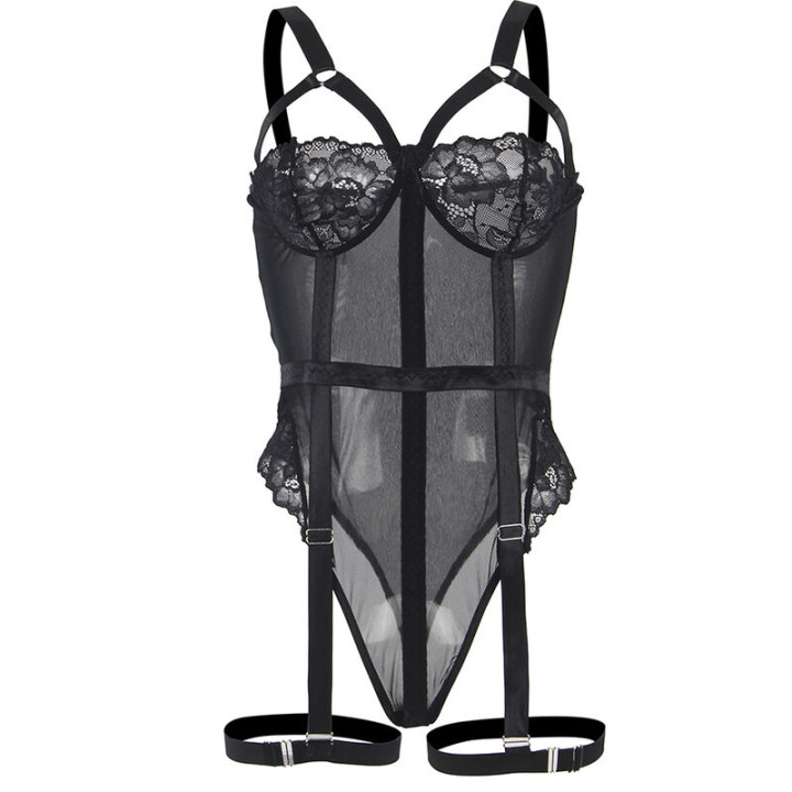 Subblime - Teddy Con Liguero Detalle Tiras Pecho Negro l/xl