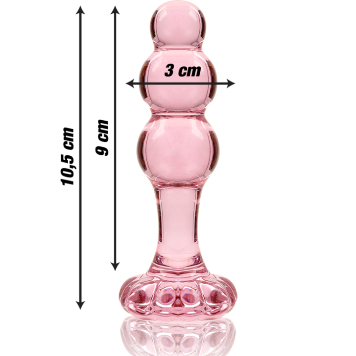 Nebula Series by Ibiza - Modelo 1 Plug Cristal Rosa 10.5 cm -o- 3 cm