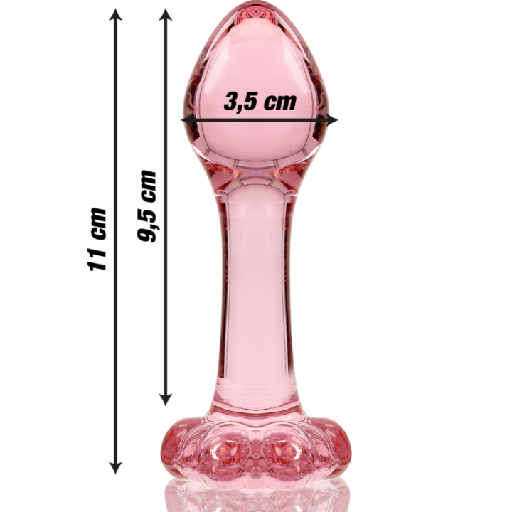 Nebula Series by Ibiza - Modelo 2 Plug Cristal Rosa 11 cm -o- 3.5 cm