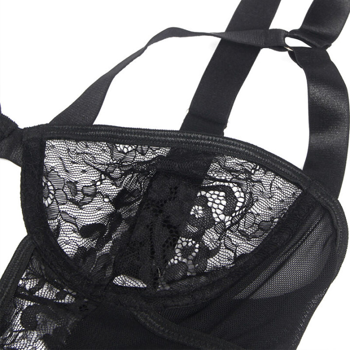 Subblime - Teddy Com Liga Com Detalhe Renda e Tiras Preto s/m