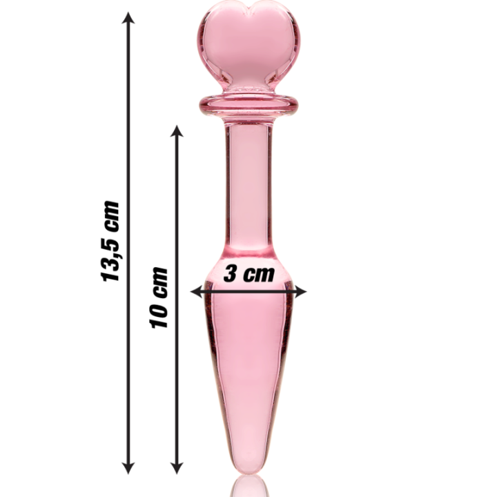 Nebula Series by Ibiza - Plug Anal Modèle 7 Verre Borosilicate Rose 13.5 cm -o- 3 cm