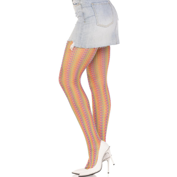 Leg Avenue - Meias de Crochê Multicolor