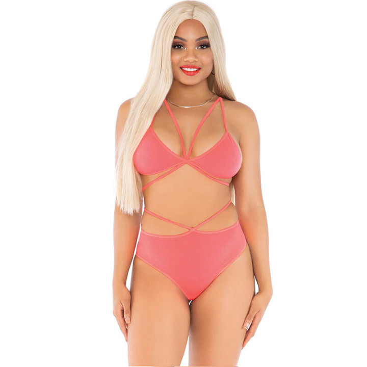 Leg Avenue - Top e Calça Coral Com Alças