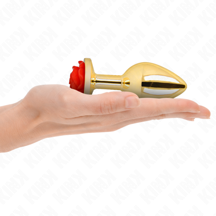Kink - Plug Anal Gold Rose Rot Grösse l
