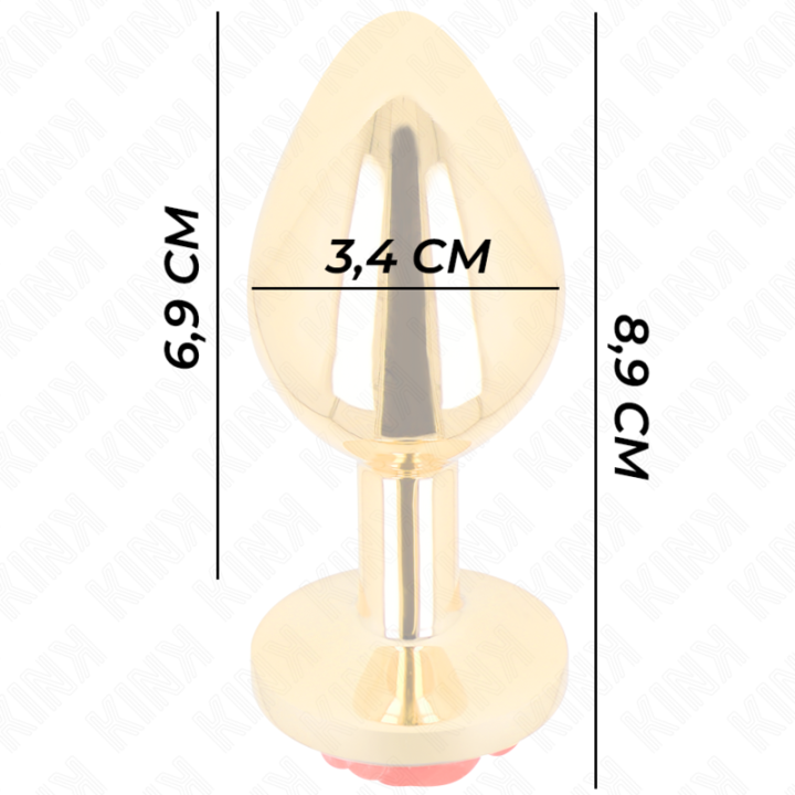 Kink - Plug Anal Dorado Rosa Roja Talla m