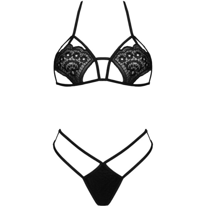 Livco Corsetti Fashion - Soutien-Gorge + String Jimena lc 20216 Noir Taille Unique