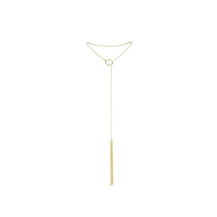 Bijoux - Magnifique Collar Metálico Con Flecos Dorado