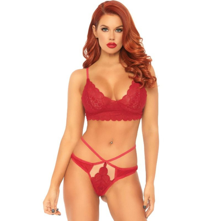 Leg Avenue - 2 Pieces Set Lace Bralette And Thong m/l