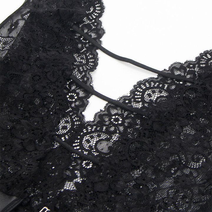 Subblime - 954390 Body Sexy Avec Porte-Jarretelles Noir l/xl