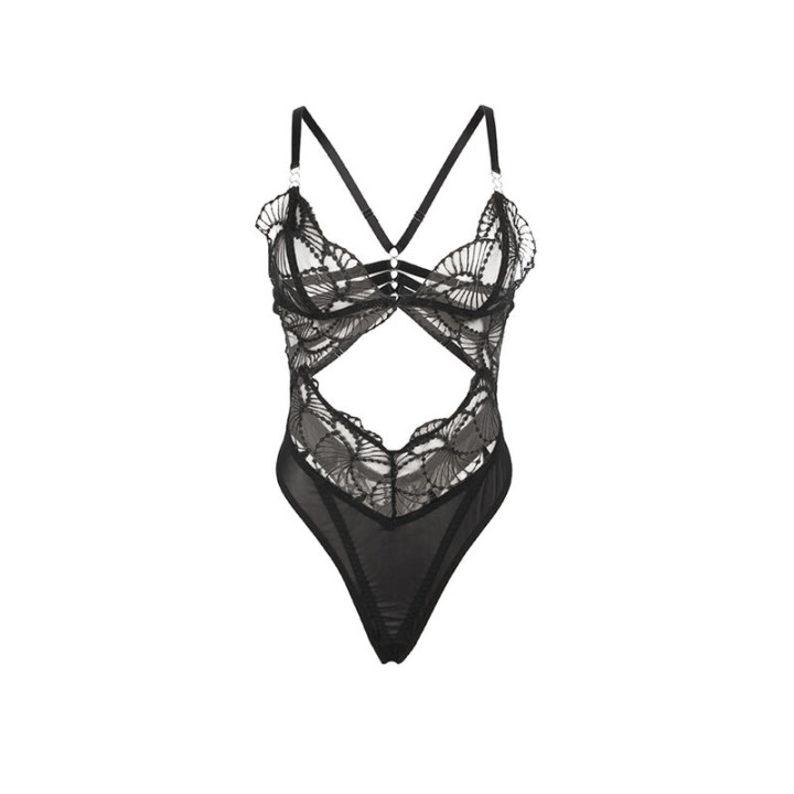 Subblime - 955212 Body Transparente Com Renda Preta Oca s/m