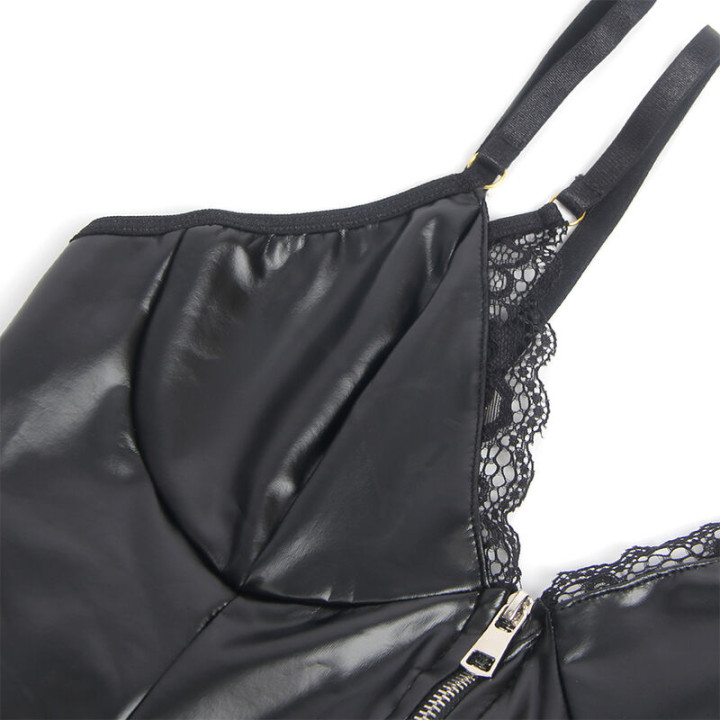 Subblime - 955458 Body in Pelle Nera Con Zip s/m