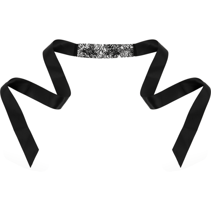 Coquette Chic Desire - Maschera in Pizzo Nero Con Nastro