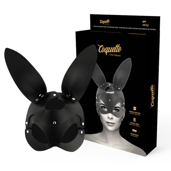 Coquette Chic Desire - Masque en Cuir Vegan Avec Oreilles de Lapin