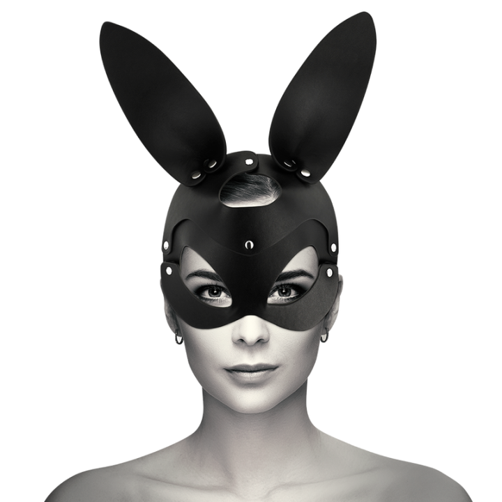Coquette Chic Desire - Maschera Vegana in Pelle Con Orecchie di Coniglio