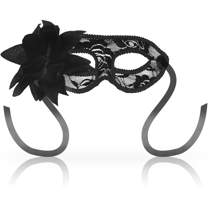 Ohmama - Masks Antifaz Con Encajes y Flor Negro