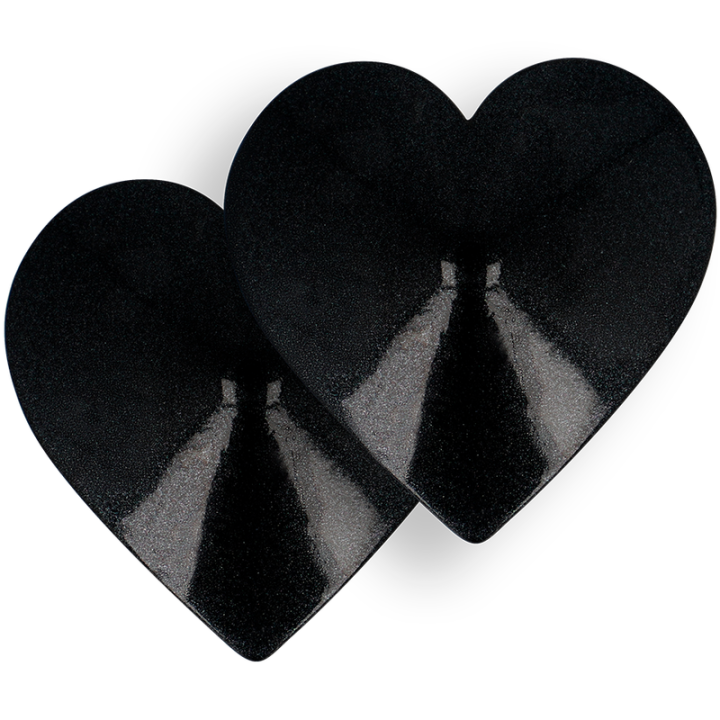 Coquette Chic Desire - Nippelabdeckungen Mit Schwarzen Herzen