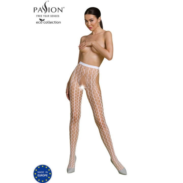 Passion - Eco Collection Bodystocking Eco S007 Bialy