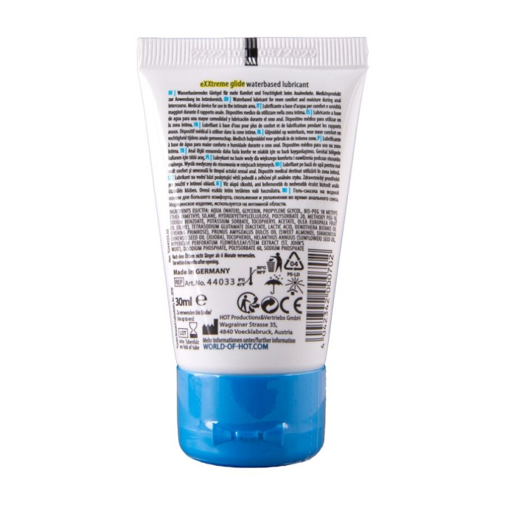 Hot - Exxtreme Glide Lubrifiant à Base d'Eau + Huile de Confort a+ 30 ml