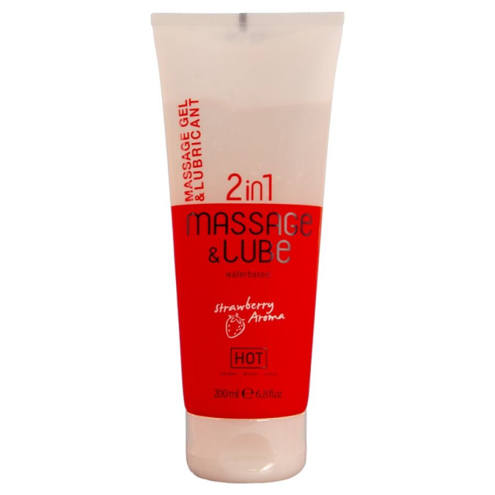 Hot - Massage & Gleitgel 2in1 Erdbeere 200 ml