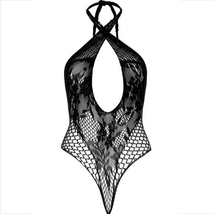Leg Avenue - Licol Teddy Avec Dentelle Noir
