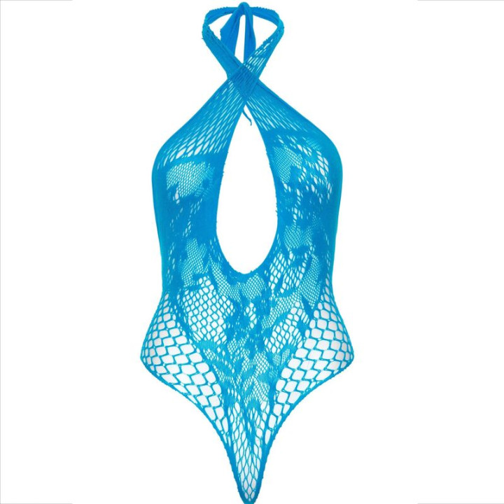 Leg Avenue - Licol Teddy Avec Dentelle Bleu