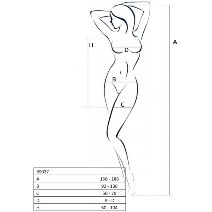 Passion - Woman Bs027 Schwarzes Kleiderbodystocking, Einheitsgröße
