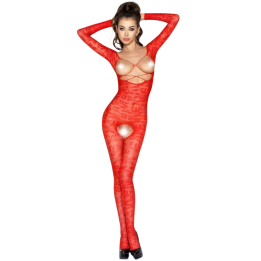 Passion - Woman Bs031 Roter Bodystocking, Eine Grösse