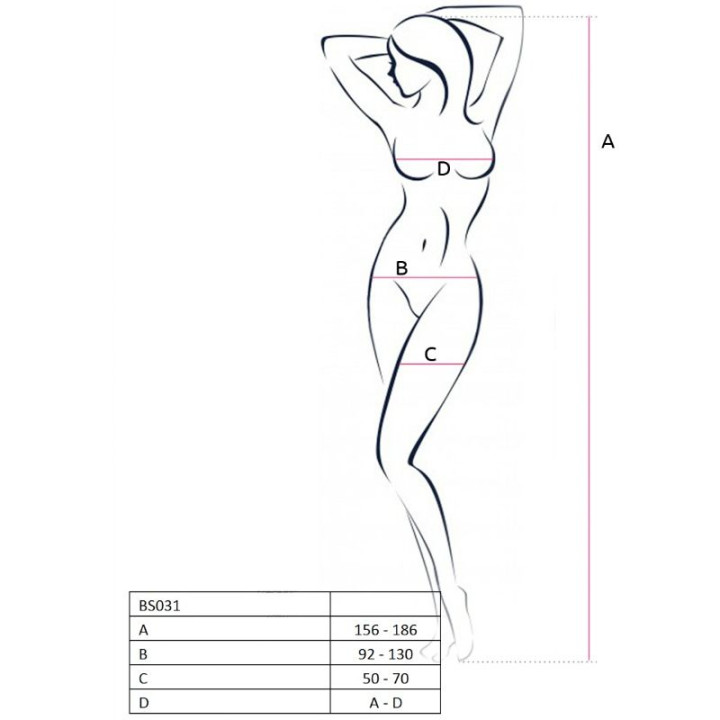 Passion - Woman Bs031 Roter Bodystocking, Eine Grösse