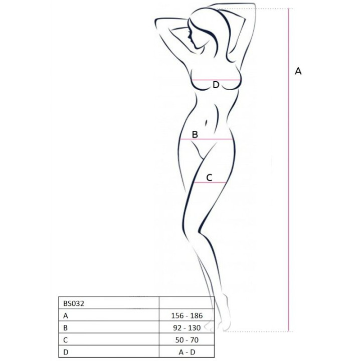 Passion - Donna Bs032 Bodystocking Nero Taglia Unica