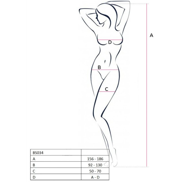 Passion - Woman Bs034 Red Bodystocking One Size