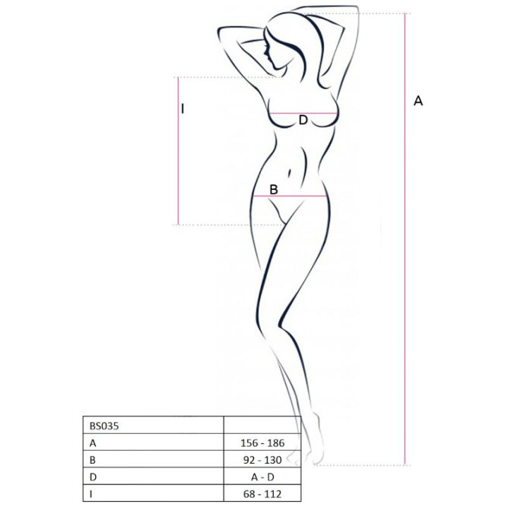 Passion - Woman Bs035 Bodystocking Schwarz Eine Grösse