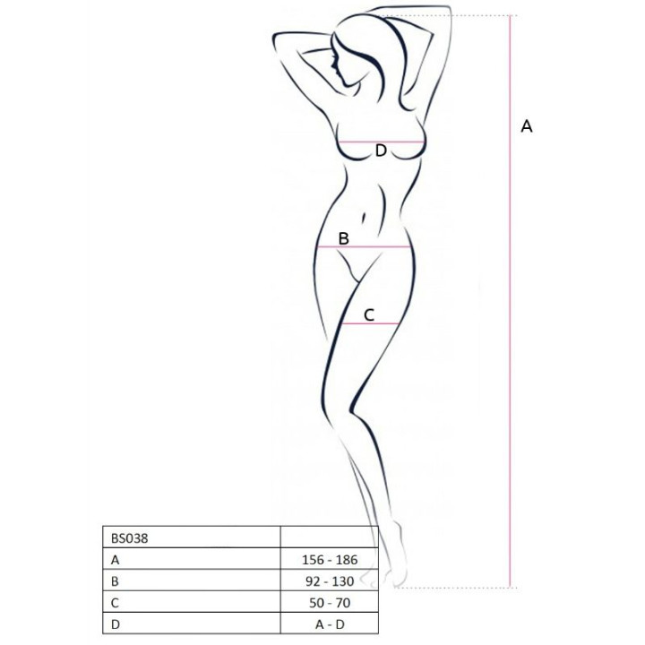 Passion - Woman Bs038 Bodystocking Preto Tamanho Único