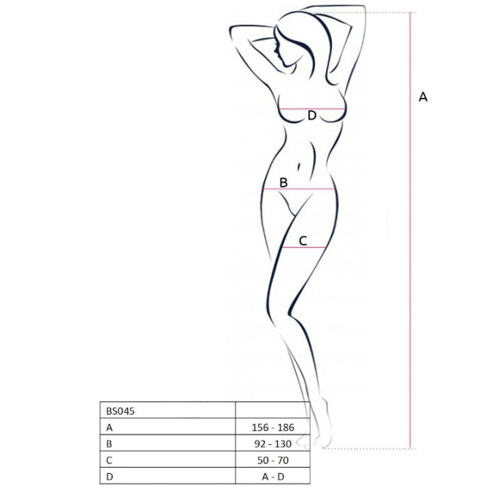 Passion - Donna Bs045 Bodystocking Nero Taglia Unica