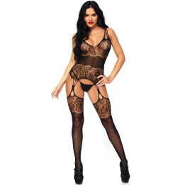 Leg Avenue - Bodystocking Con Strappy Rosa Taglia Unica