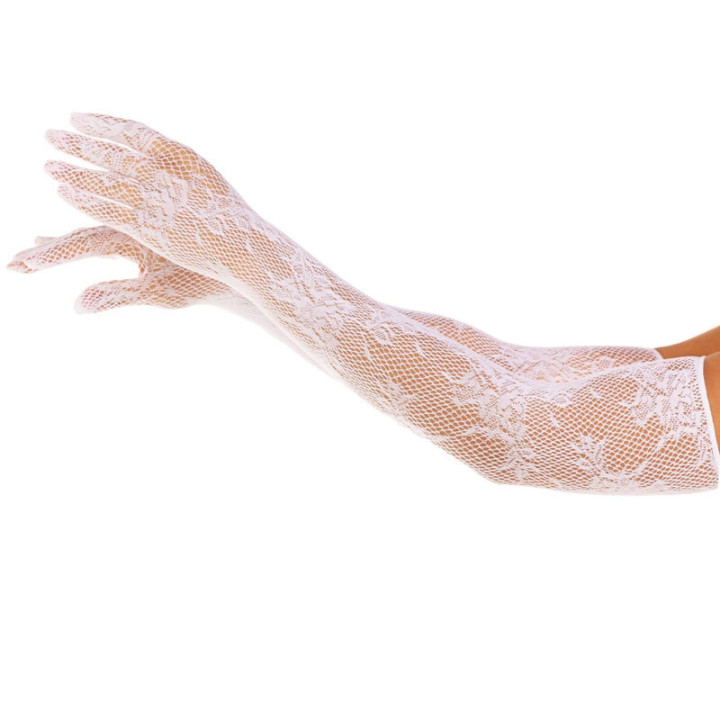 Leg Avenue - Luvas Floral Vermelhas Brancas