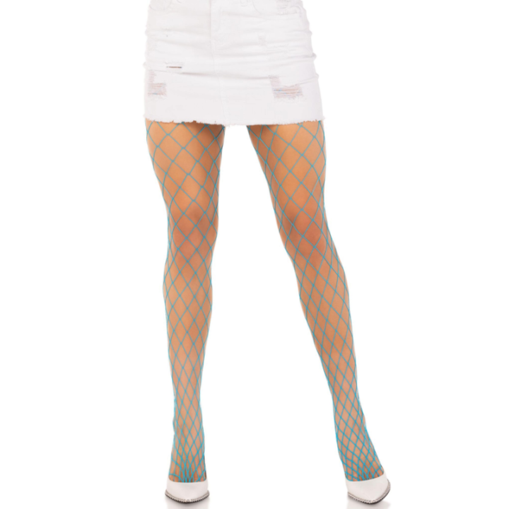 Leg Avenue - Collant a Rete Diamante Blu