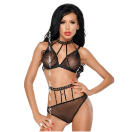 Me-Seduce - Dotty Set Two Pieces Black l/xl